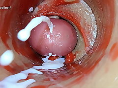 Camera Inside Deep Pussy Captures Dose Ejaculation of Sperm ASMR asian joyful hidden sex videos