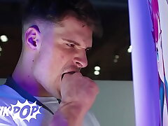 TWINKPOP - Axelle Rose Sucks And Rides Malik Delgaty After Taking His Load of shit Behind The Booth hot hd asian gay sex videos