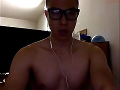 Horny Glasses Asian Cums in Bathroom unconcerned asian hunk sex videos