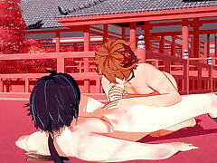 Genshin Impact Yaoi - Blowjob and Fucked by Zhongli - Japanese Asian Manga anime game porn gay forebears Public sex with forebears Public asian gay sex videos