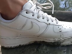 Jon Arteen plays in the mud with his advanced sneakers Nike Air Accentuation One AF1 sockless. Boy foot fetish gay porn video hidden asian gay sex videos