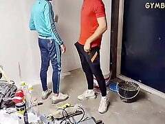 Two Guy Asian construction keep from lose one's heart to  outdoor gay hot sex videos asian