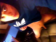 Teen twink with cute face, emo haircut, debilitating blue Adidas Trefoil Hoodie, rubs his tiny smooth dick on the chair china asian hot merry sexual relations videos