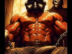 AI-Generated Masked Muscle Tease: Dark Room Inveigling intercourse videos asian gay hot